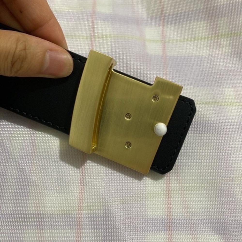 LV Damier Graphite leather belt with gold monogram buckle - Picture 4 of 4